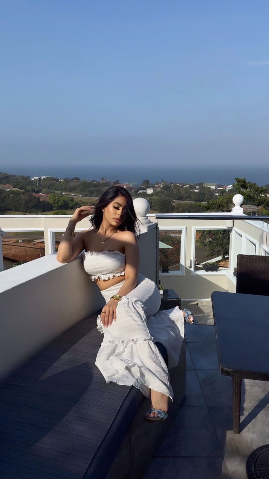 summer white co - ord set